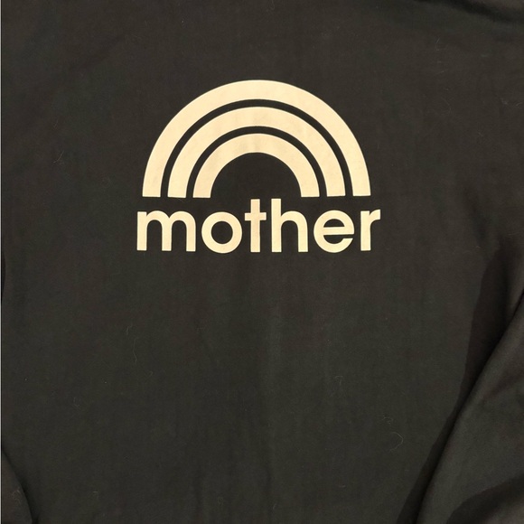 NWOT MOTHER Navy Hoodie with White Logo - Picture 3 of 7